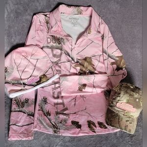 Duck Dynasty Realtree Pink Camo Top Sz S W/ Matching Beanie, Ballcap & Slippers